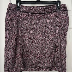 Greg Norman Collection Pink and Black Paisley Skort